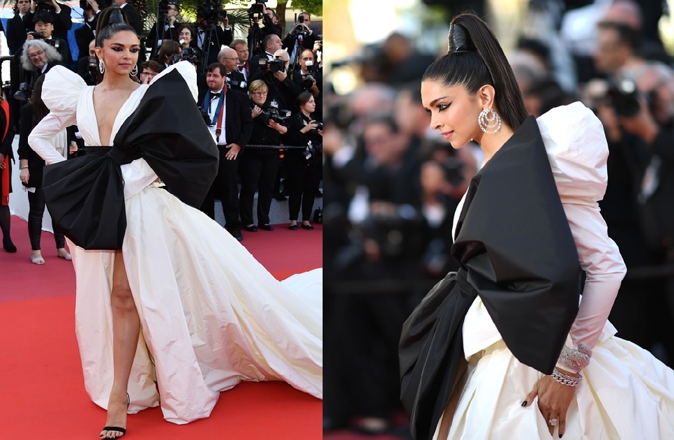 Gift wrapped in exaggerated bow, Deepika Padukone walks Cannes Red Carpet