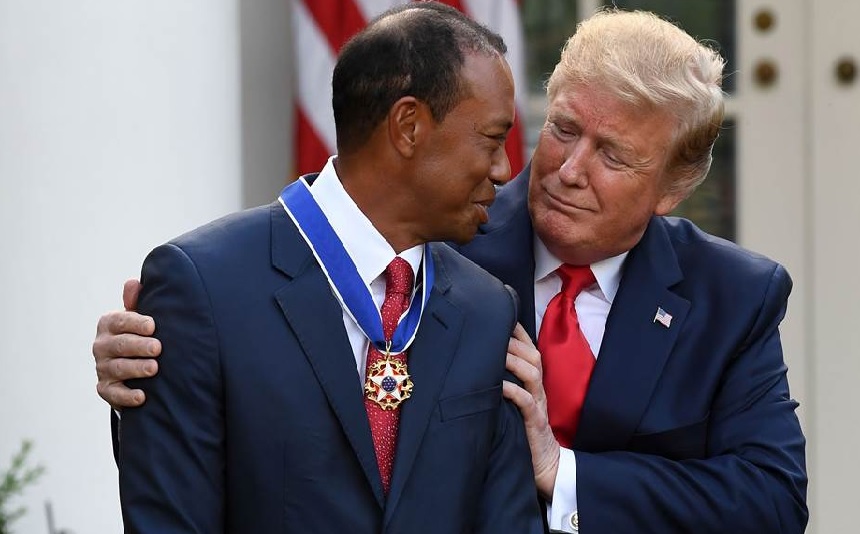 Trump awards highest US civilian honour to Tiger Woods