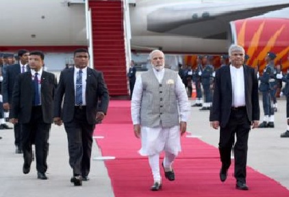 PM Modi arrives in Sri Lanka on second leg of his first foreign visit