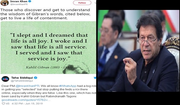 Twitterati troll Pak PM Imran for posting Tagore's quote as Khalil Jibran's