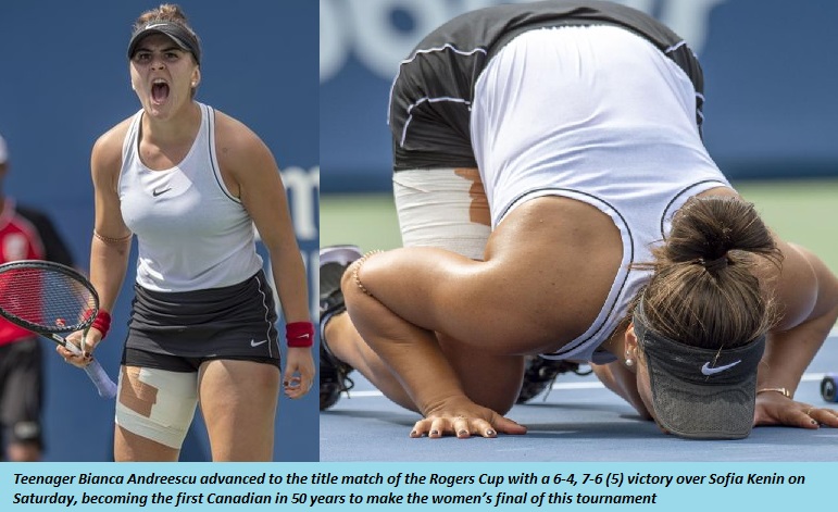 Canadian teenager Bianca Andreescu makes Rogers Cup final