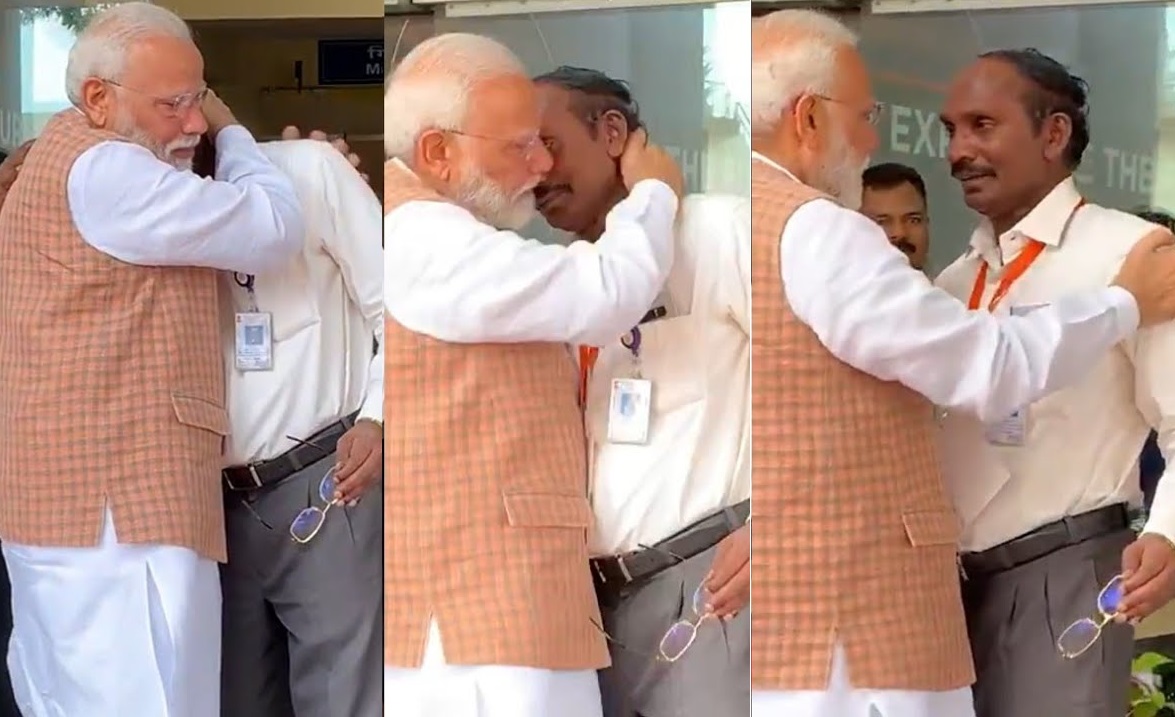 Chandrayaan 2- PM Modi gives tight hug to emotional ISRO chief K Sivan