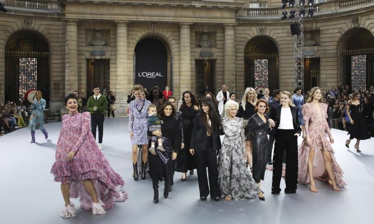 Guest models Helen Mirren and Eva Longoria energize L’Oréal fashion show