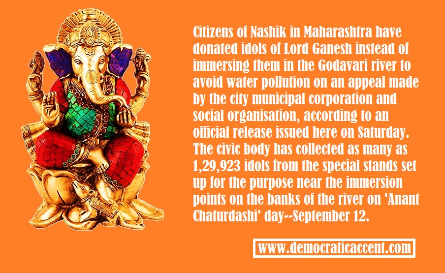 Nashik citizens donate Ganesh idols instead of river immersion