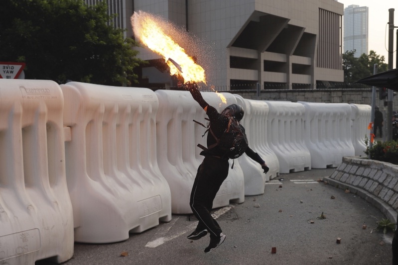 Violence flares after Hong Kong protesters defy police ban