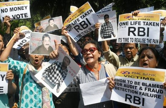 Around 50 PMC bank customers stage protest outside RBI