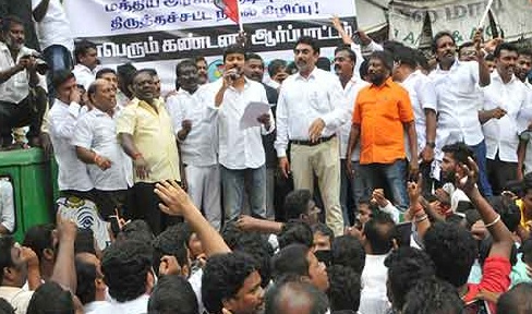 DMK protests against CAB, Udhayanidhi Stalin detained