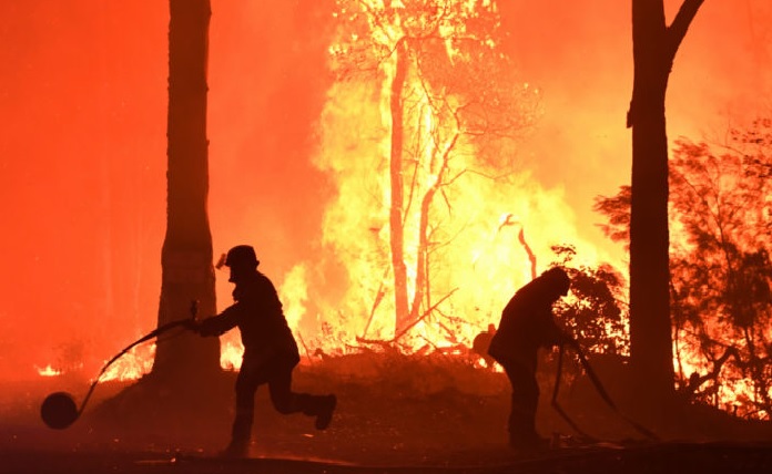 'Mega fire' forms north of Sydney