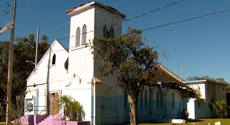 Roof collapses at historic church in black Florida community