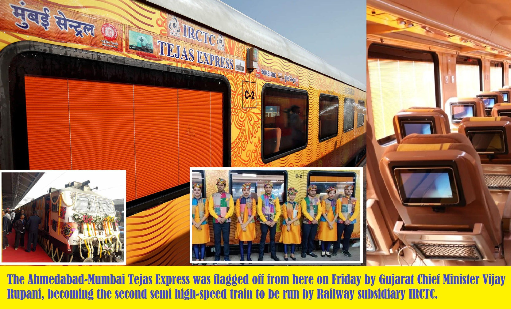 Ahmedabad-Mumbai Tejas Express flagged off by Gujarat Chief Minister Vijay Rupani