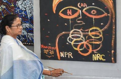 Mamata wields paintbrush to protest against CAA, NRC