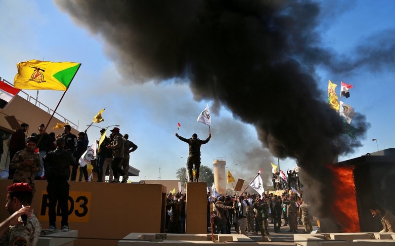 Protesters attack US Embassy in Baghdad after airstrikes