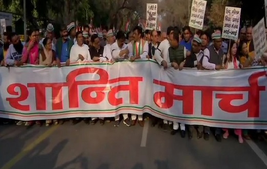 Congress takes out peace march against Delhi violence