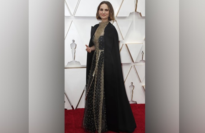 Natalie Portman honours snubbed female directors with her cape at Oscars