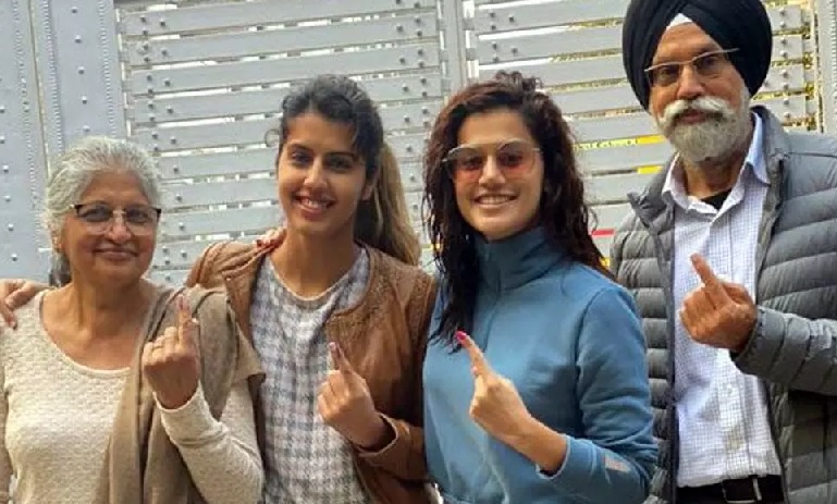 Taapsee shuts down troll targeting her for casting vote in Delhi elections