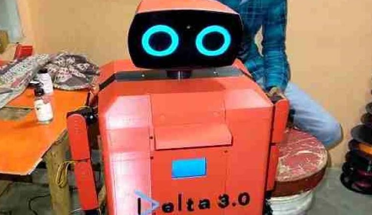 Robot dispenses sanitiser at Bulandshahr collectorate