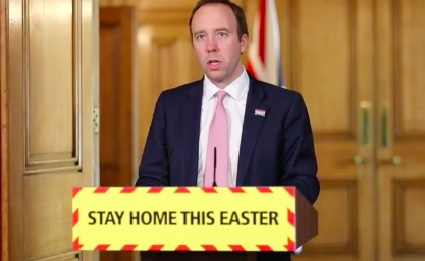 UK reiterates stay at home message over Easter as daily fatalities hit 980