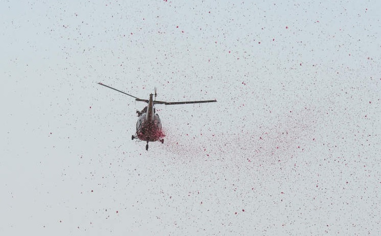 IAF chopper showers rose petals on Assam hospitals