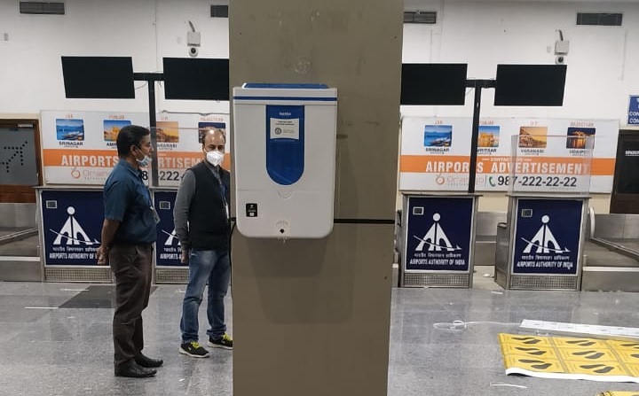 Gurgaon Ambience mall now protected with DRDO's automatic mist based sanitizer dispensers