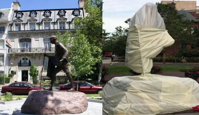 Mahatma Gandhi's statue outside Indian embassy in US vandalised