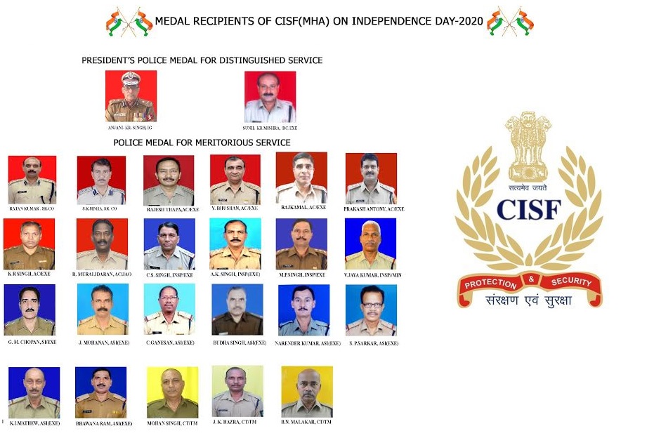 25 CISF personnel awarded President's Police Medals