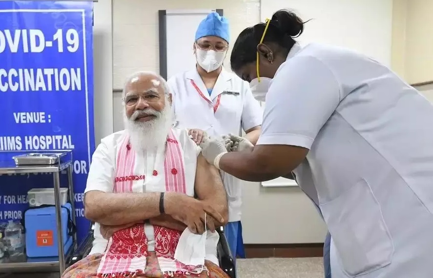 PM Modi takes first dose of COVID-19 vaccine at AIIMS