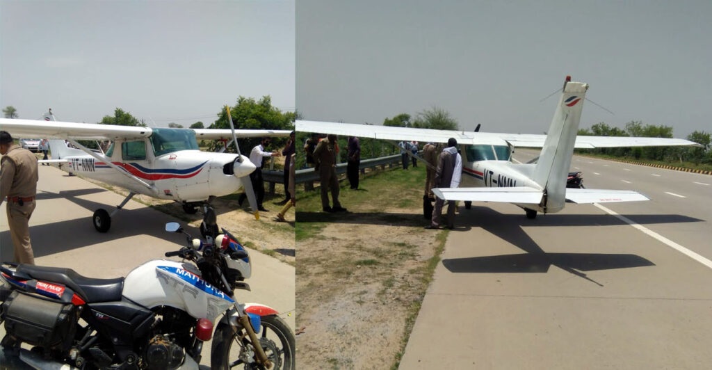 Mathura: Training aircraft makes emergency landing on Yamuna Expressway